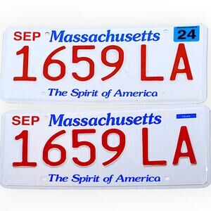 Massachusetts License Plate [Set of 2] *New & Unused*